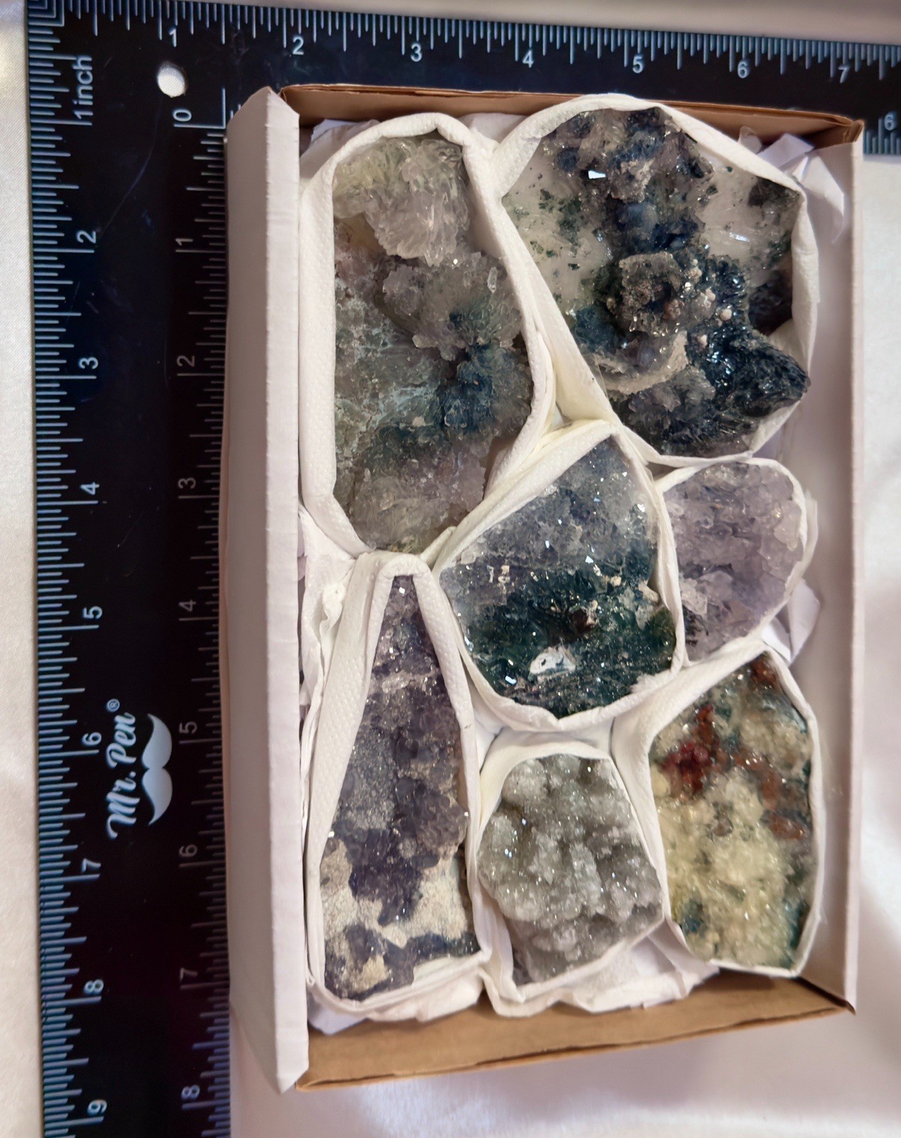 High Grade Amethyst Flower Zeolite Crystals Lot Whole Box! Specimens Brazil Gift