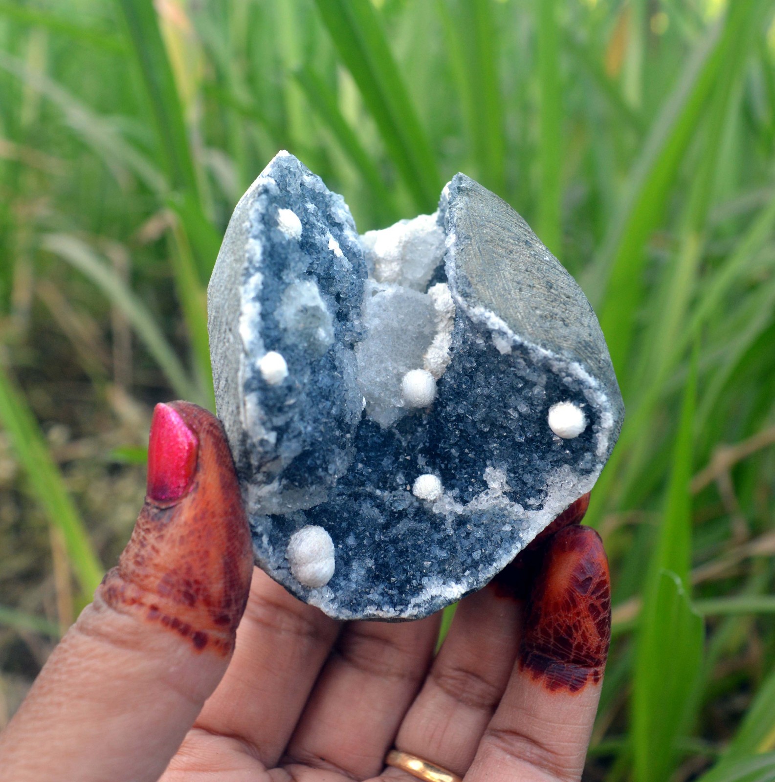 okenite balls w/ calcite & matrix minerals specimen j-1