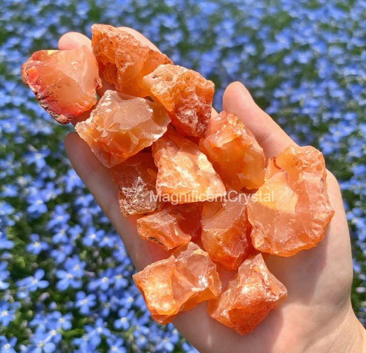 3PCS Natural Raw Carnelian Stone Red Crystal Healing Home Decor Energy Gifts