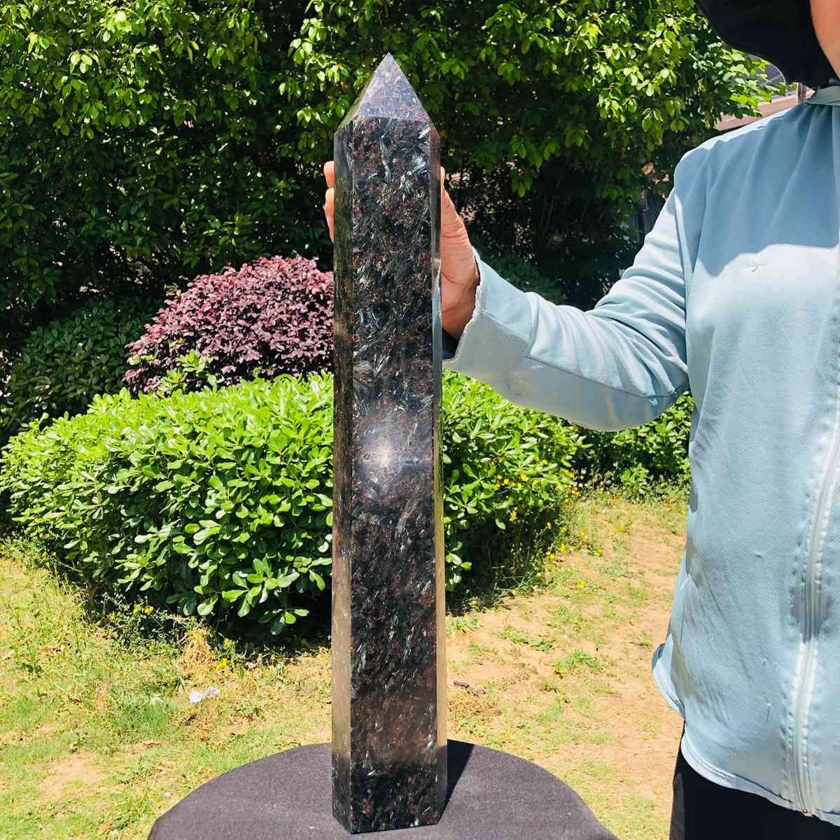 16.5LB Natural Firework Obelisk Tower Reiki Healing Crystal Point Wand