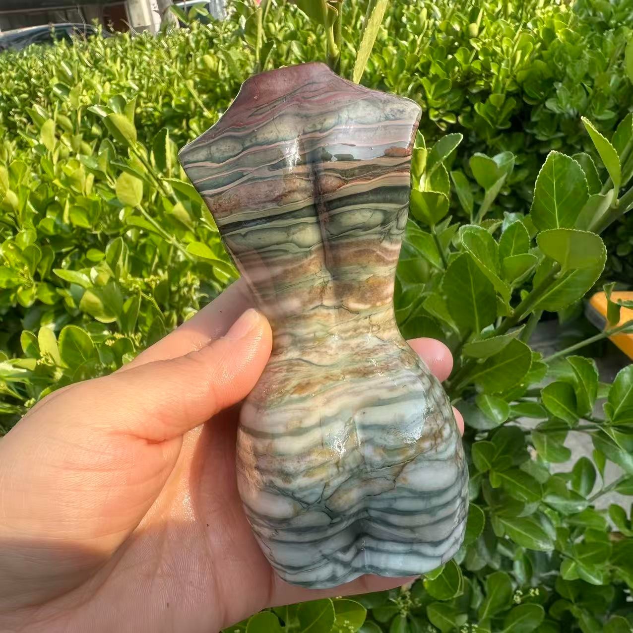 1pc Natural ocean jasper Quartz Crystal female model Mineral Specimen