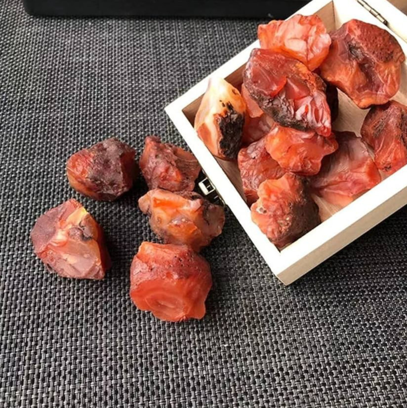 5PCS Raw Carnelian Crystal Stone Natural Orange-Red Gemstone – Spiritual Stone