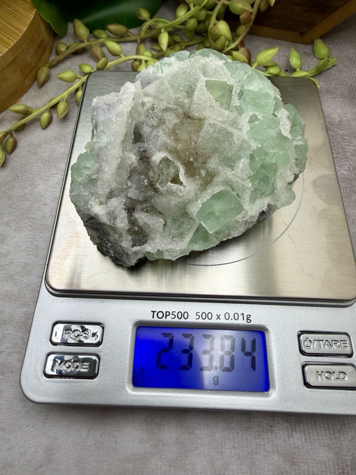 Crystal 233g Quartz Sugar Green Fluorite Cube Specimen Mineral Cluster UV React
