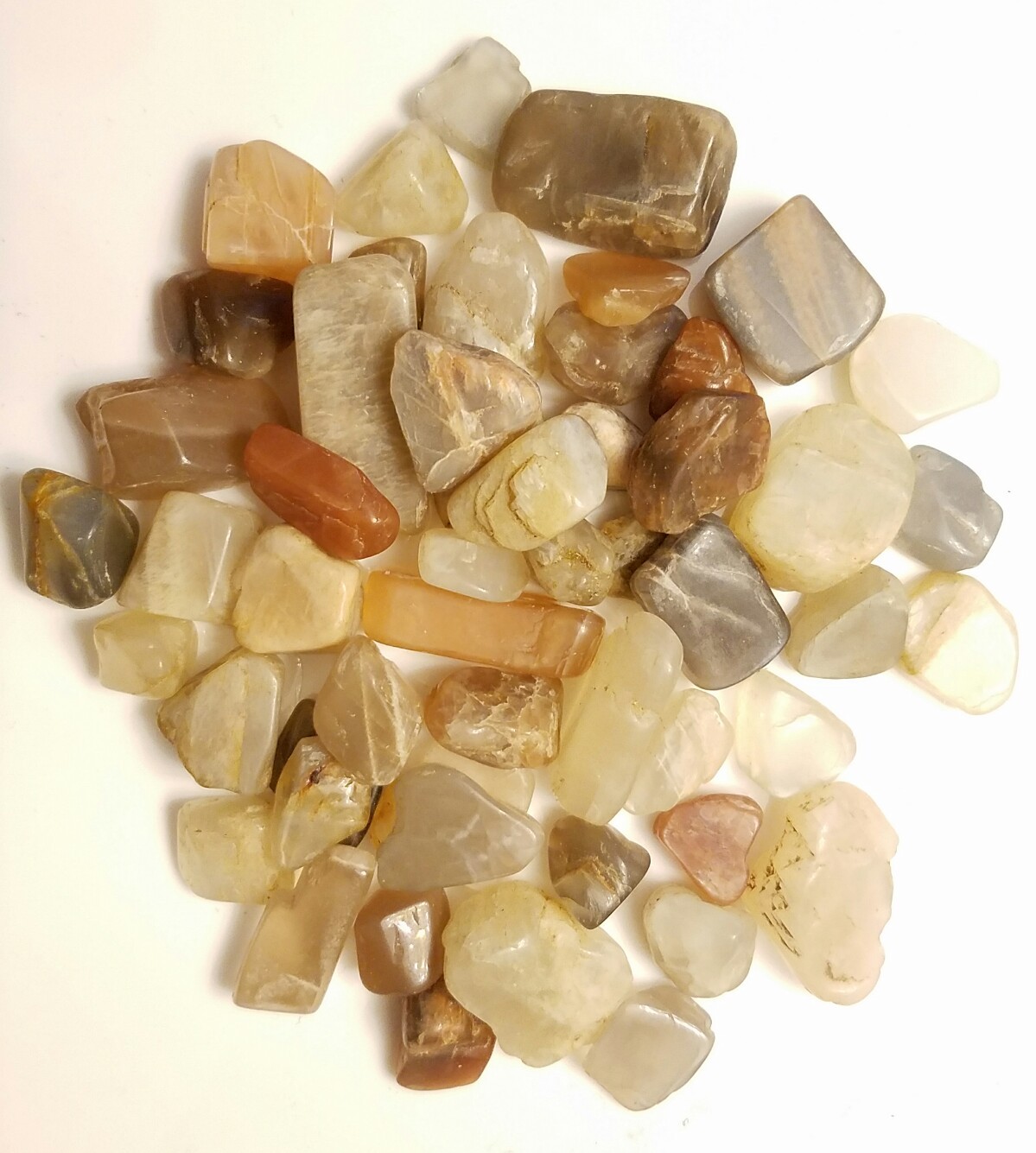 50g Small Tumbled Moonstone Gemstone Crystals 15-30 Stones Gem Rock Specimens