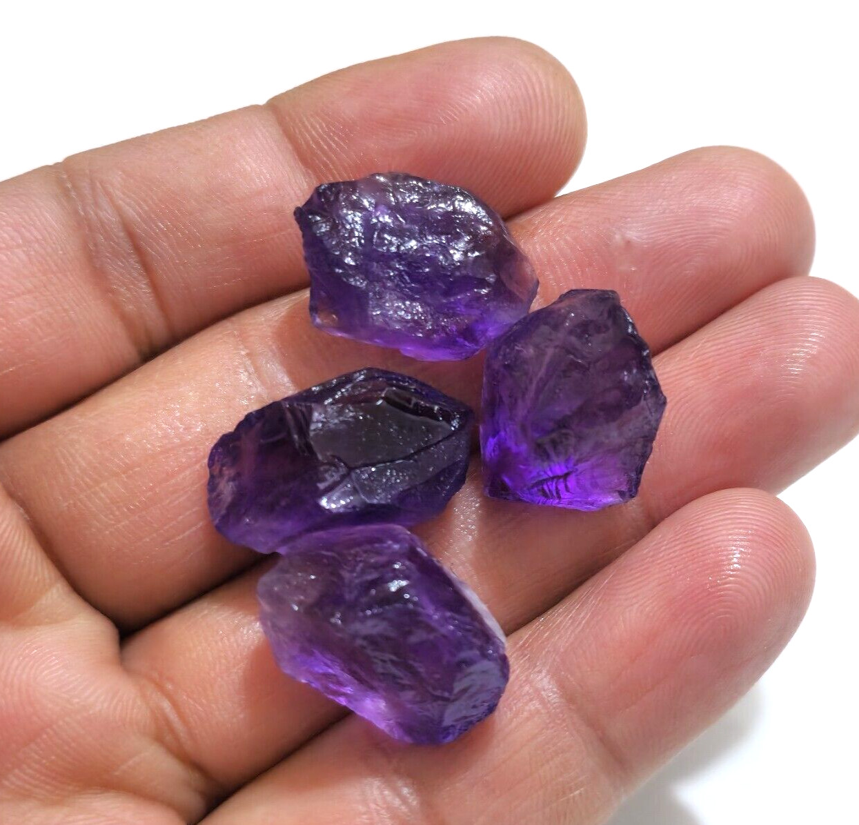 Attractive Purple Amethyst Rough 4 Pcs 18-23 mm Size Loose Gemstone For Jewelry