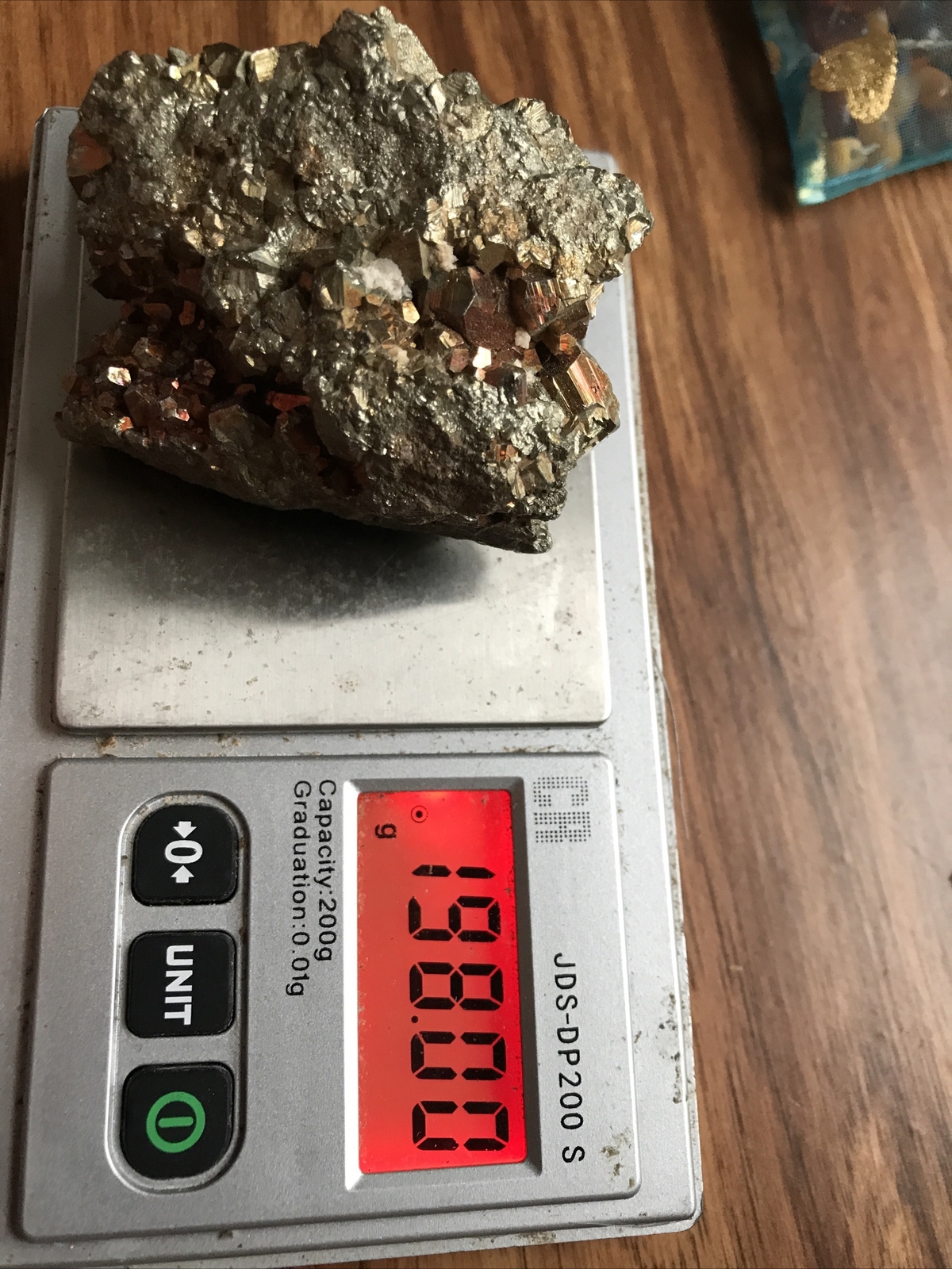 Gorgeous pyrite crystal cluster specimen, Peru 198 grams. false gold 990 ct