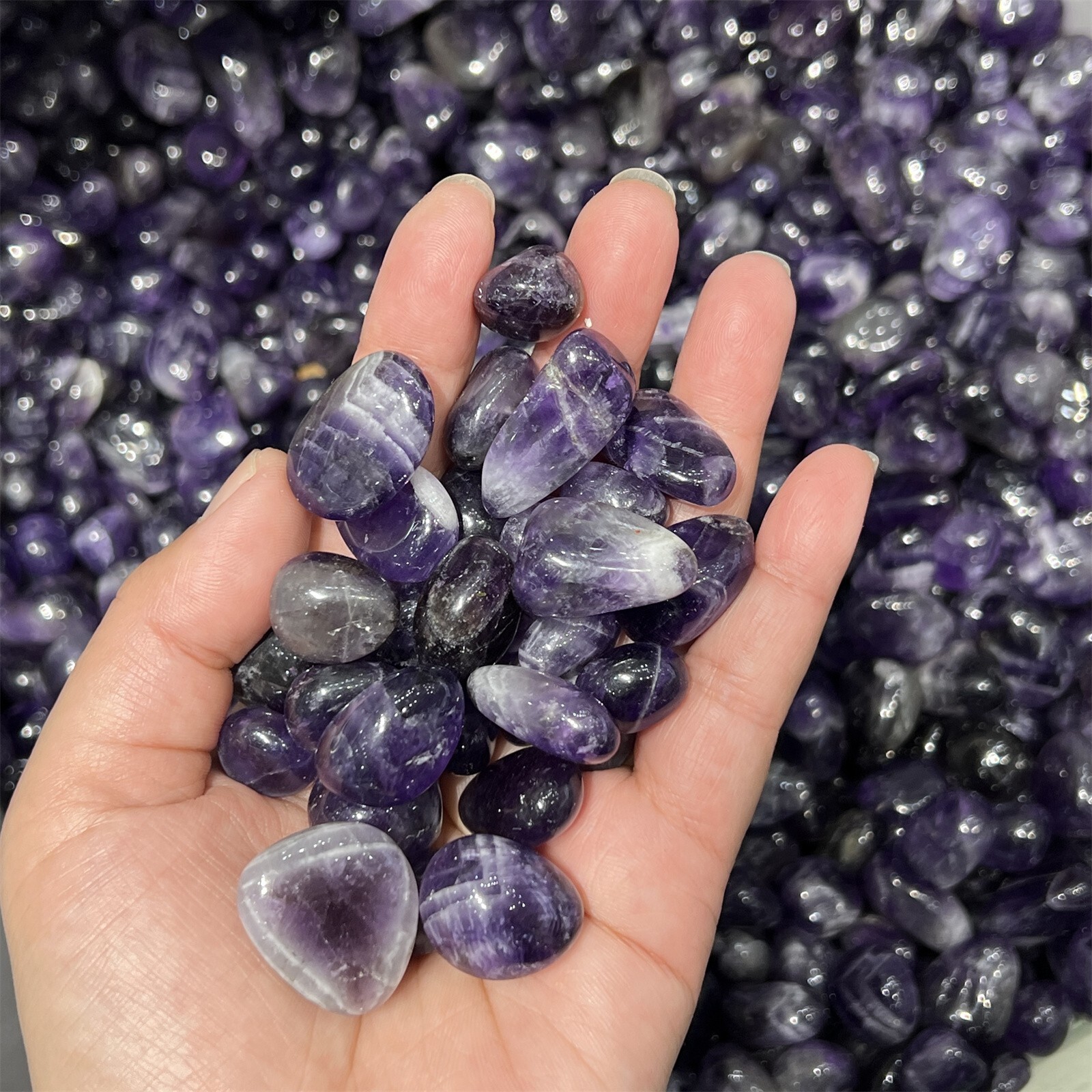 50g Natural Dreamy Amethyst Crushed stone crystal Energy Mineral Specimen gem