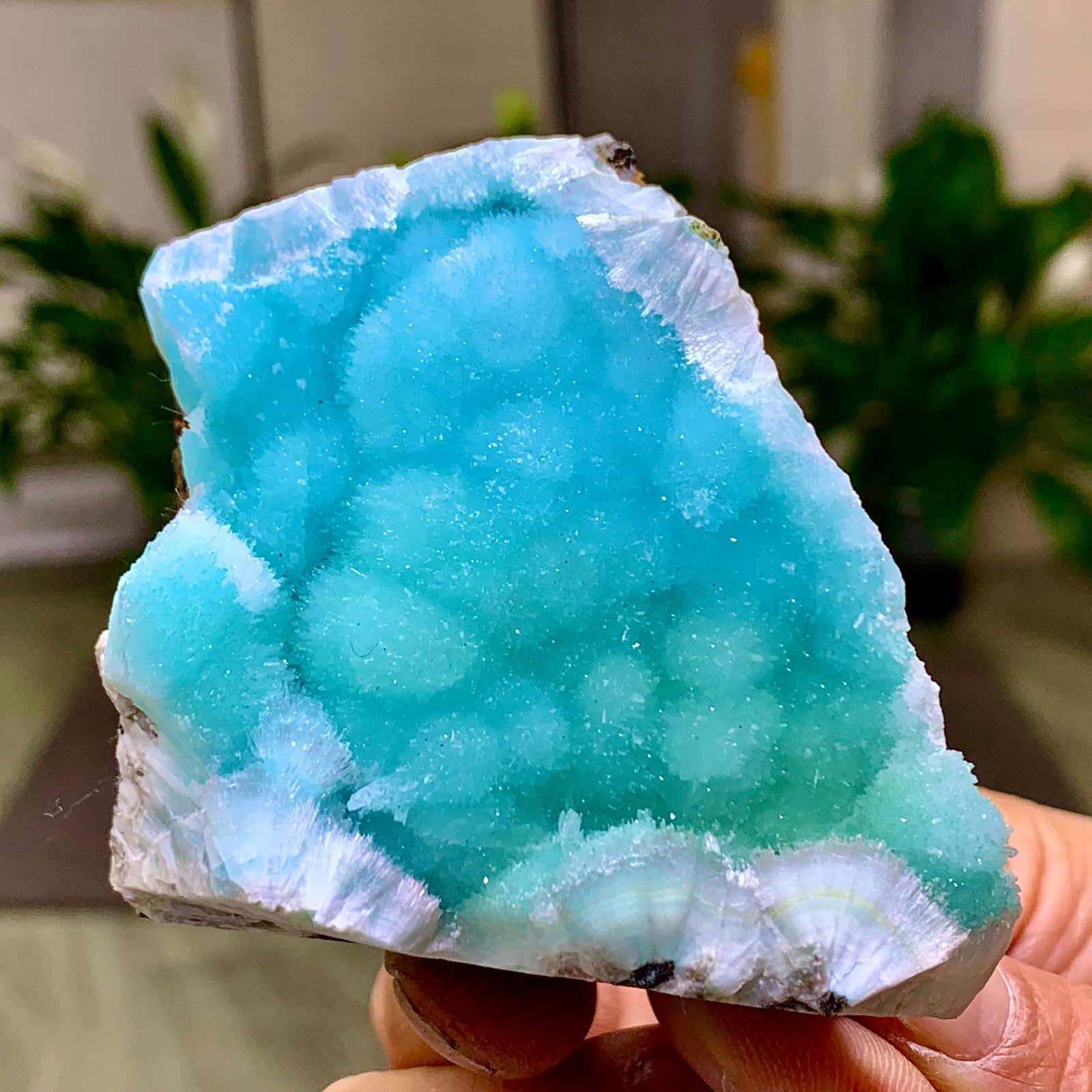 179G Natural blue texture stone crystal,Heteropolar of Chinese blue aragonite