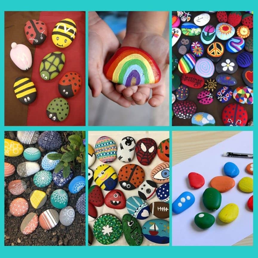 100 PCS Bulk River Rocks For Painting Flat Smooth Kindness Stones 1.53 Inch