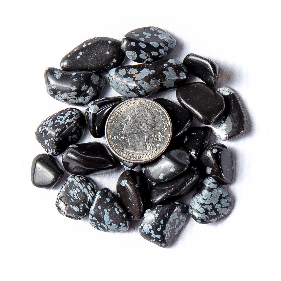 50g Tumbled Snowflake Obsidian Gemstone Crystals 15-30 Stones Gem Rock Specimens
