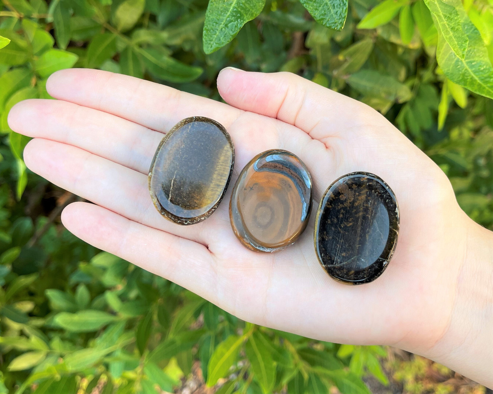 Gold Tiger Eye Worry Stone (Polished Gemstone, Gold Tiger Eye Pocket Palm Stone)