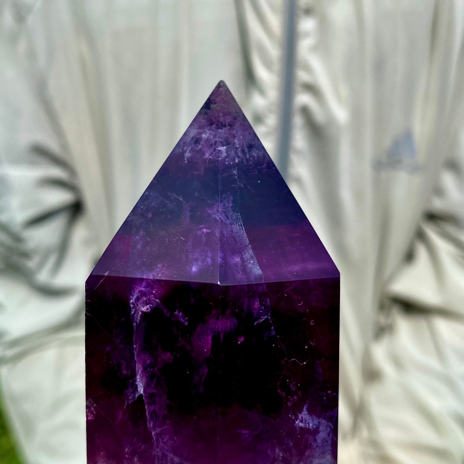 2.86LB Natural Fluorite Crystal Column Magic Wand Obelisk Point Earth Healing