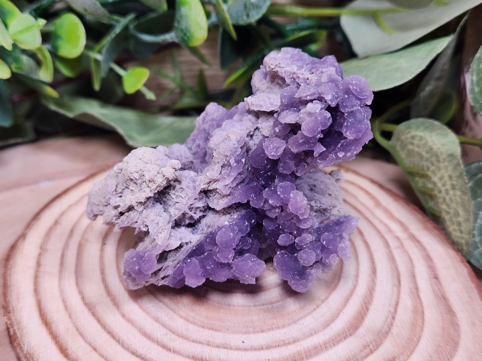 Grape Agate Crystal Cluster Indonesia Purple Botryoidal Druzy 66g 2.5″ Y6