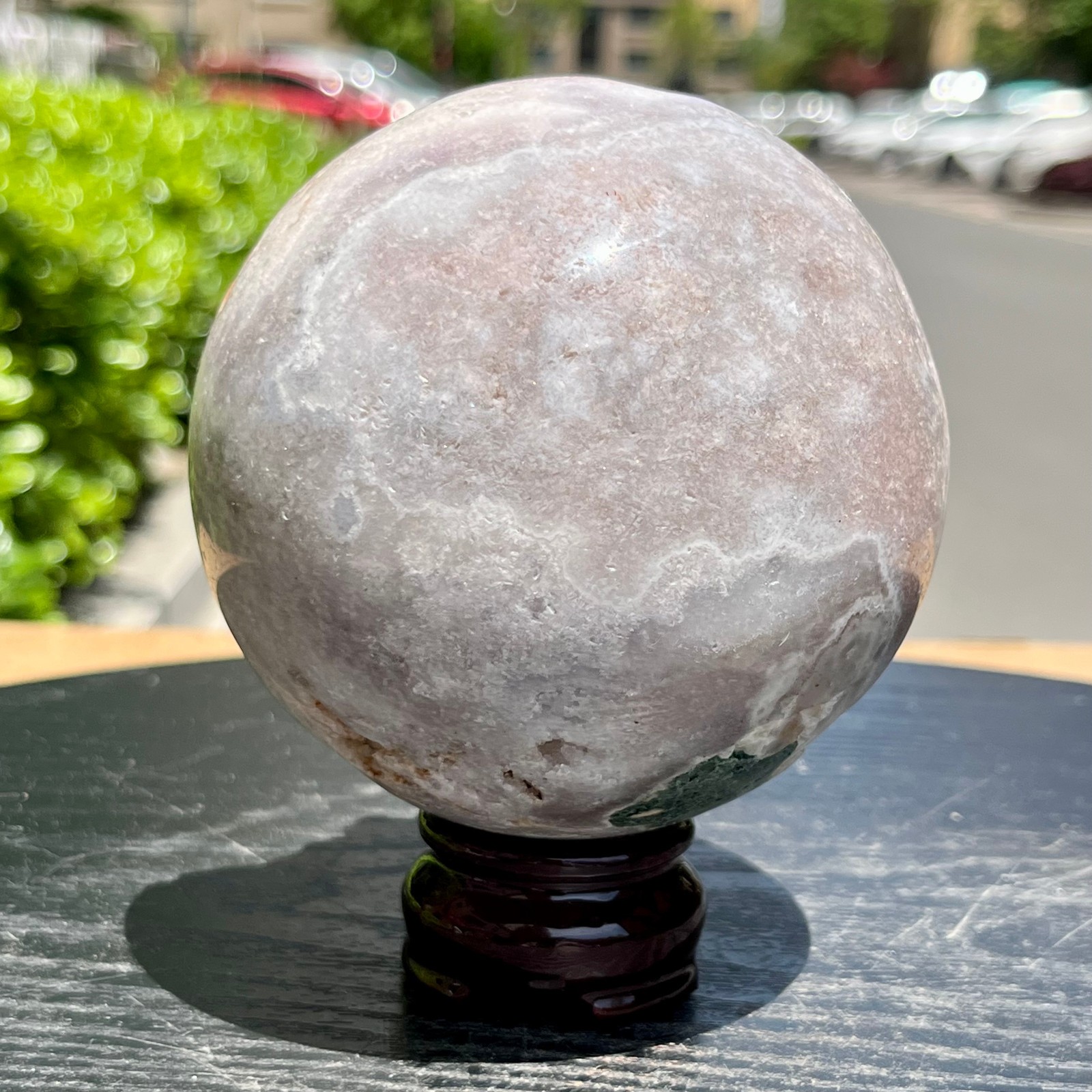 Pink Amethyst Geode Sphere Home Office Desk Decor Ornament Feng Shui Gift 940 g