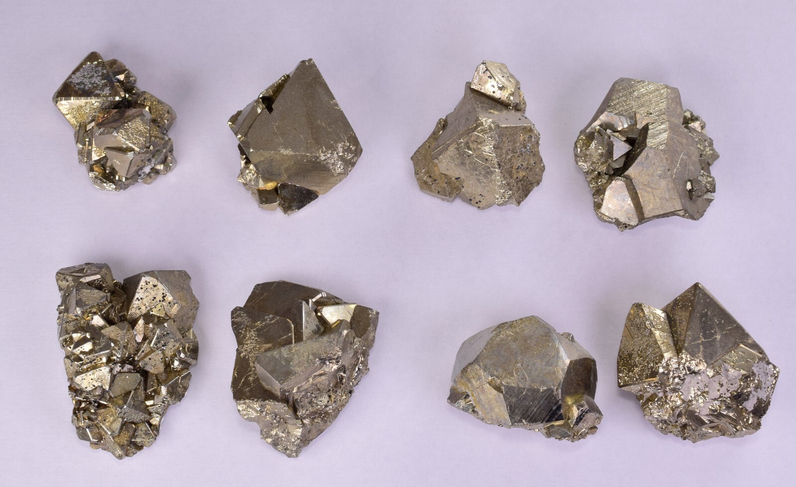 LOT 8 PYRITE OCTAHEDRAL PERU SHINY CRYSTALS MINERAL SPECIMEN COLLECTOR MB147