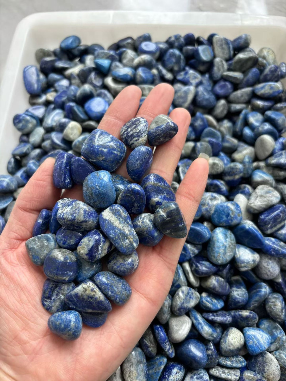 Natural lapis lazuli Rolling Stone, Landscape Decorative Raw Stones DIY 20-30mm