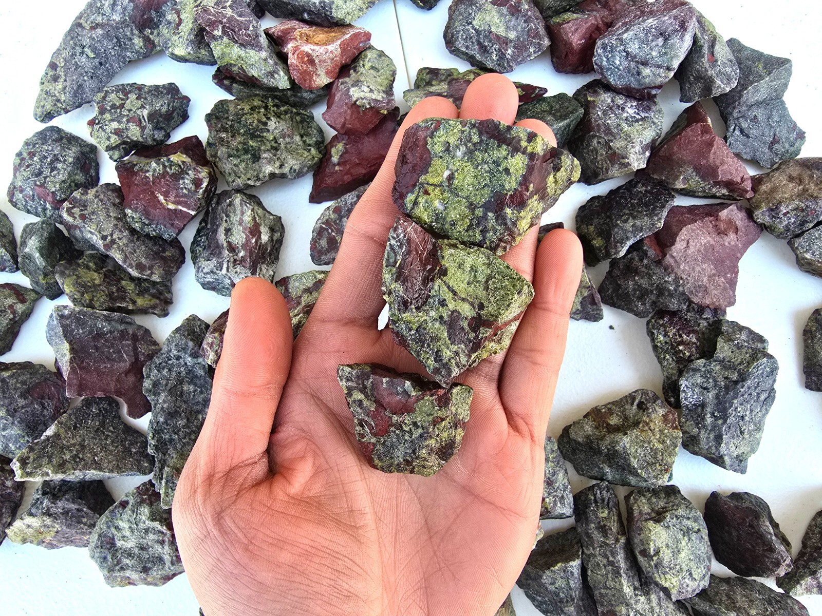 Raw Dragon Stone Rough Blood Jasper from South Africa for Tumbling & Healing