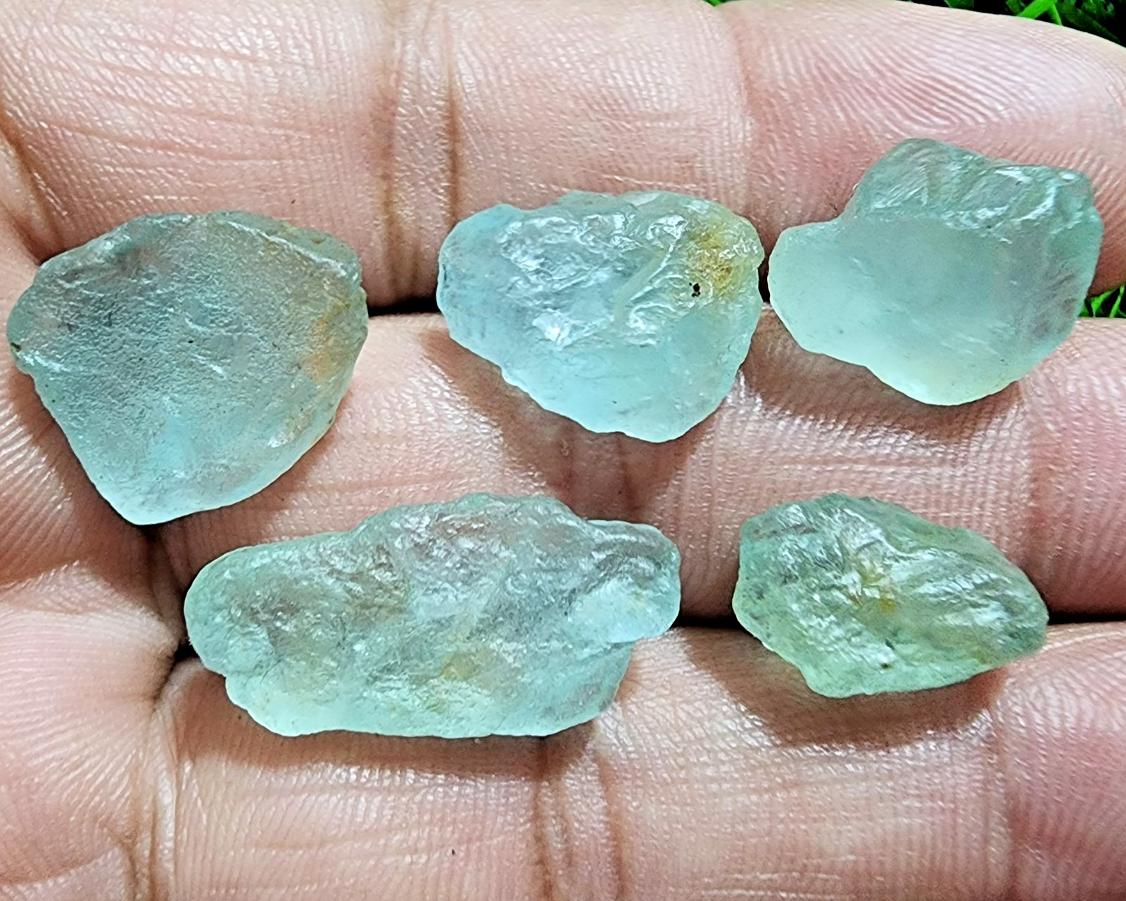 5 Pcs Raw Aquamarine Gemstone Rough Lot 14-25 mm Aquamarine Rough Stone Bulk