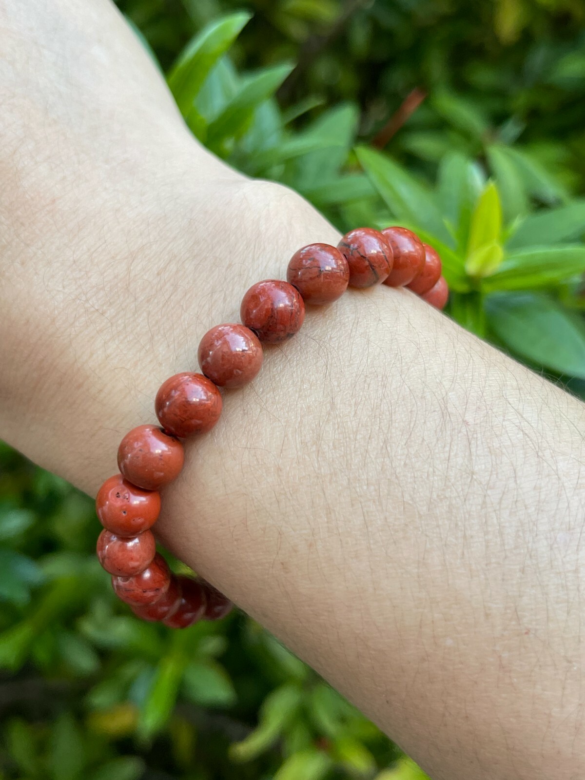 Grade A++ Red Jasper Crystal Bead Bracelet 8mm, Genuine Red Jasper Bracelet