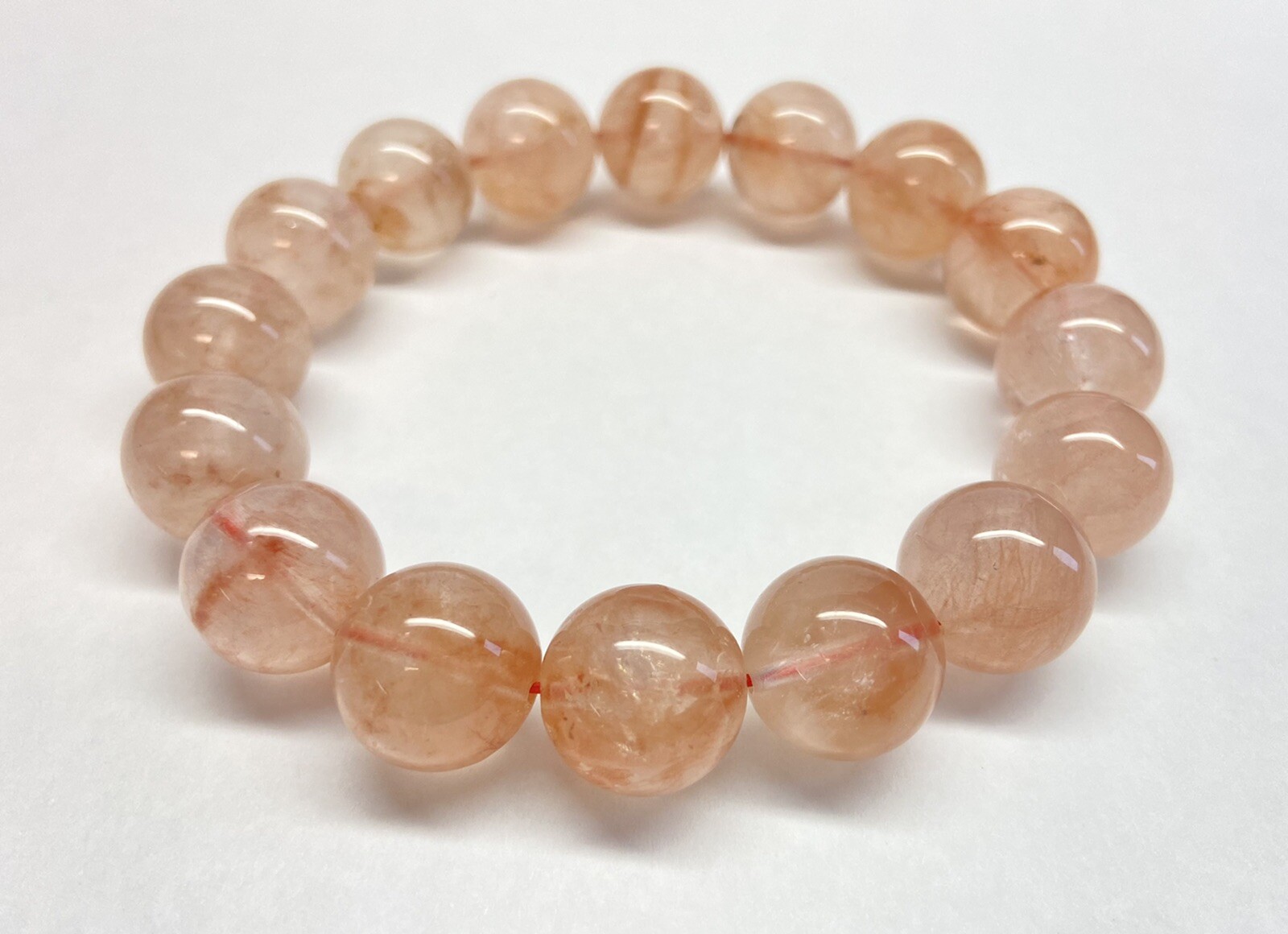 13+ mm Large Natural Red Rabbit Hair Rutilated Quartz Bracelet-GIFT IDEA