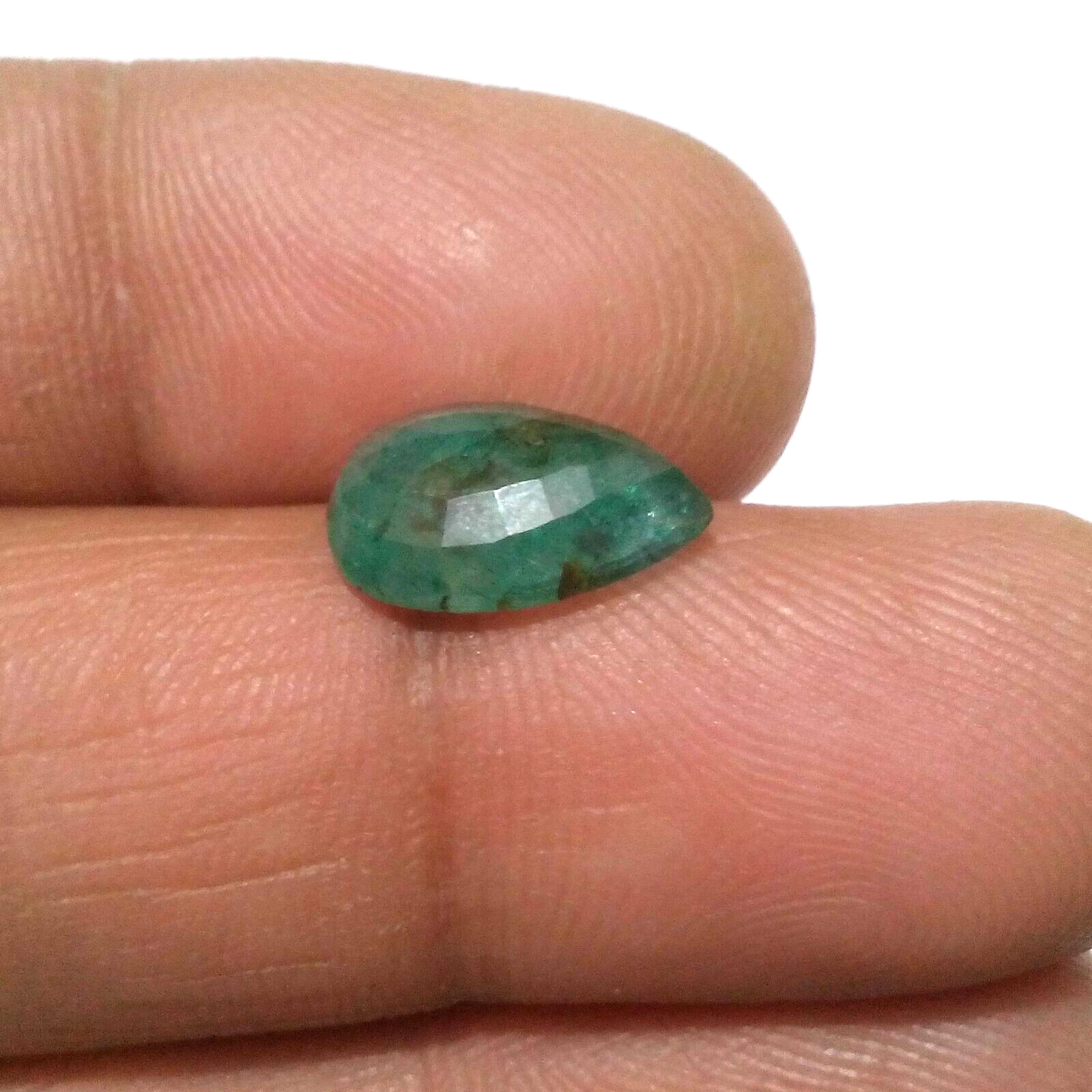 3.40 Crt Top Green Zambian Emerald Pear Shape Faceted Loose Gemstone For Jewelry