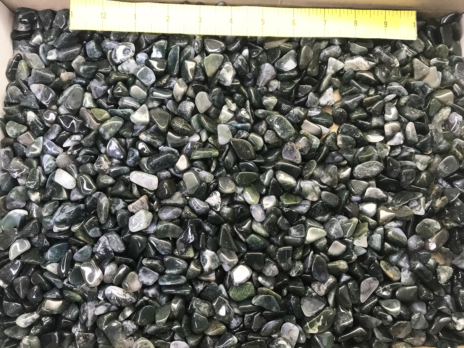 AGATE MOSS Small (1/2-3/4″) polished green agate 1 lb bulk