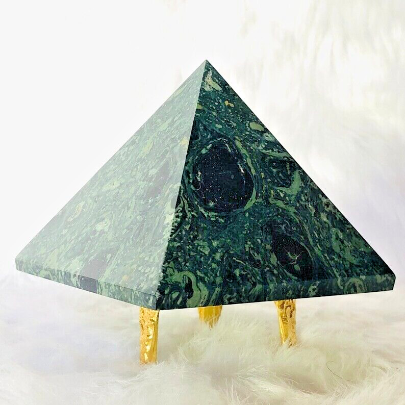 Large Kambaba Jasper Crystal Pyramid Feng Shui Meditation Healing GIFT 100MM