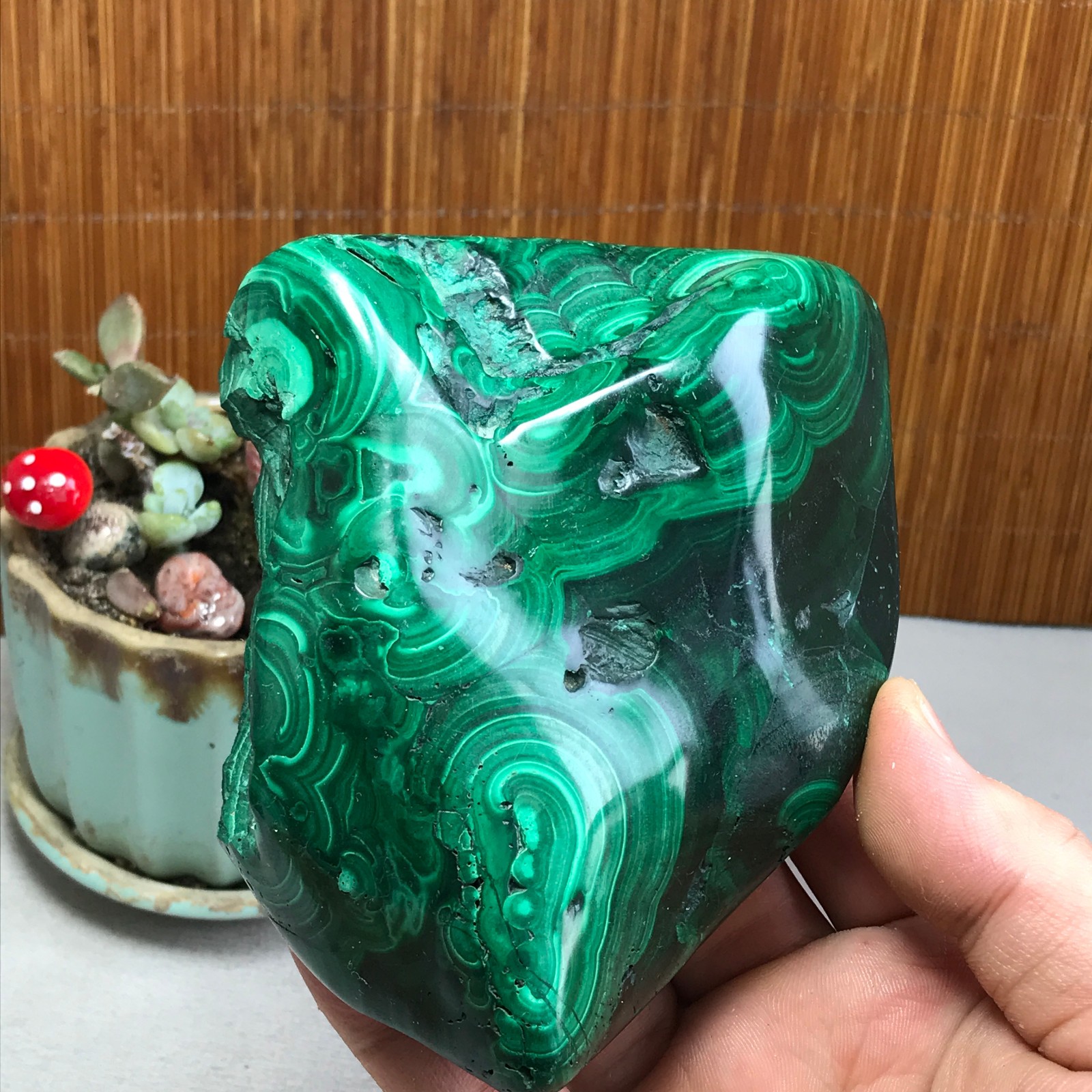 943g Natural Malachite Rough/Polish original mineral Crystal Specimen A4598