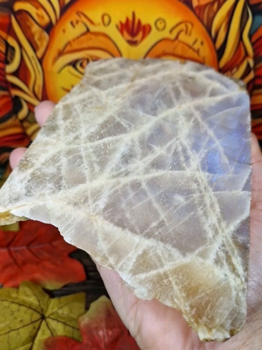 Stunning Moonstone Crystal Slab 170x110mm 460g – Display, Altar, Charging
