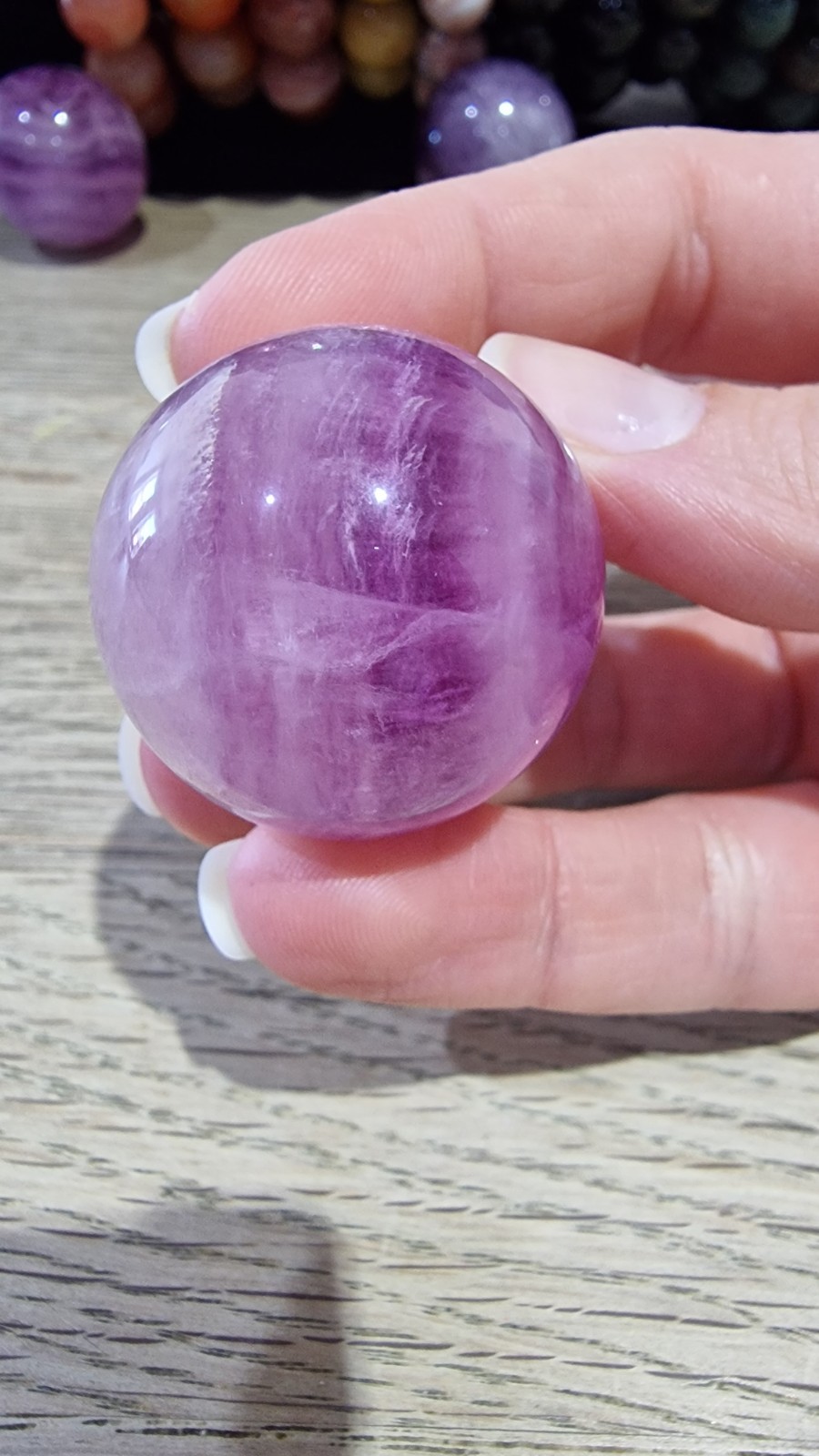 Fluorite Crystal Sphere Approx 32.4mm-33.0mm and 56g-62g Free Holder