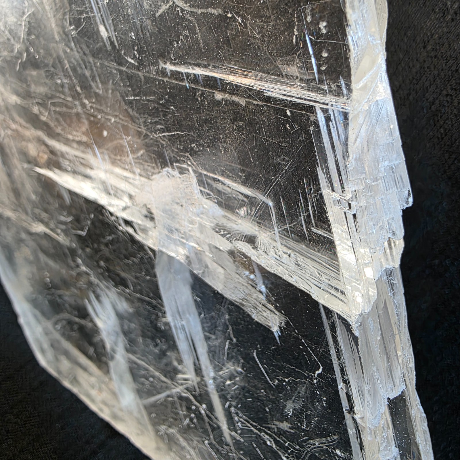 Selenite Crystal Slab Slice | Extra Large 480g | Natural Raw Clear | USA