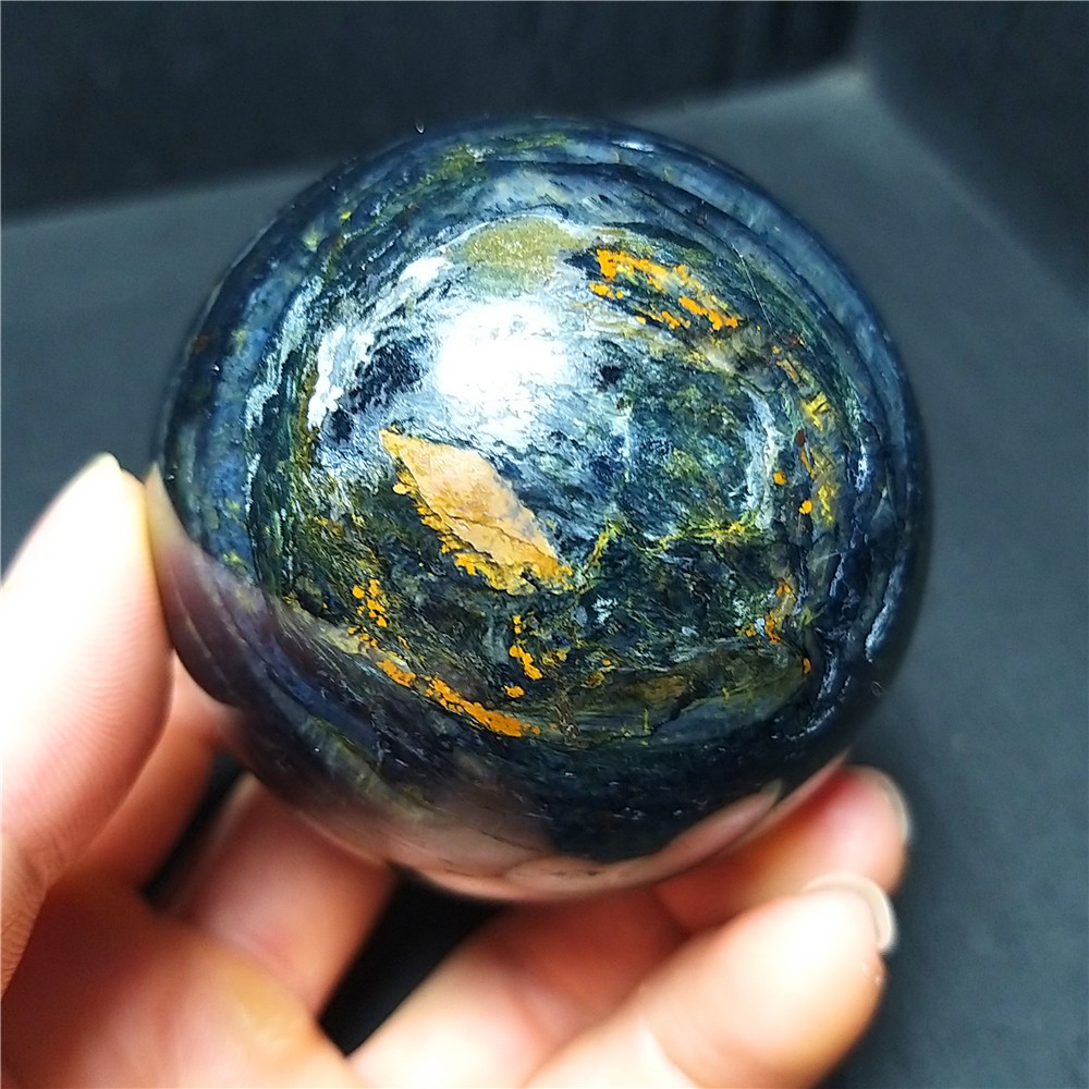 RARE 355G Natural Namibia ” Pietersite” Gemstone Sphere Ball Healing a457