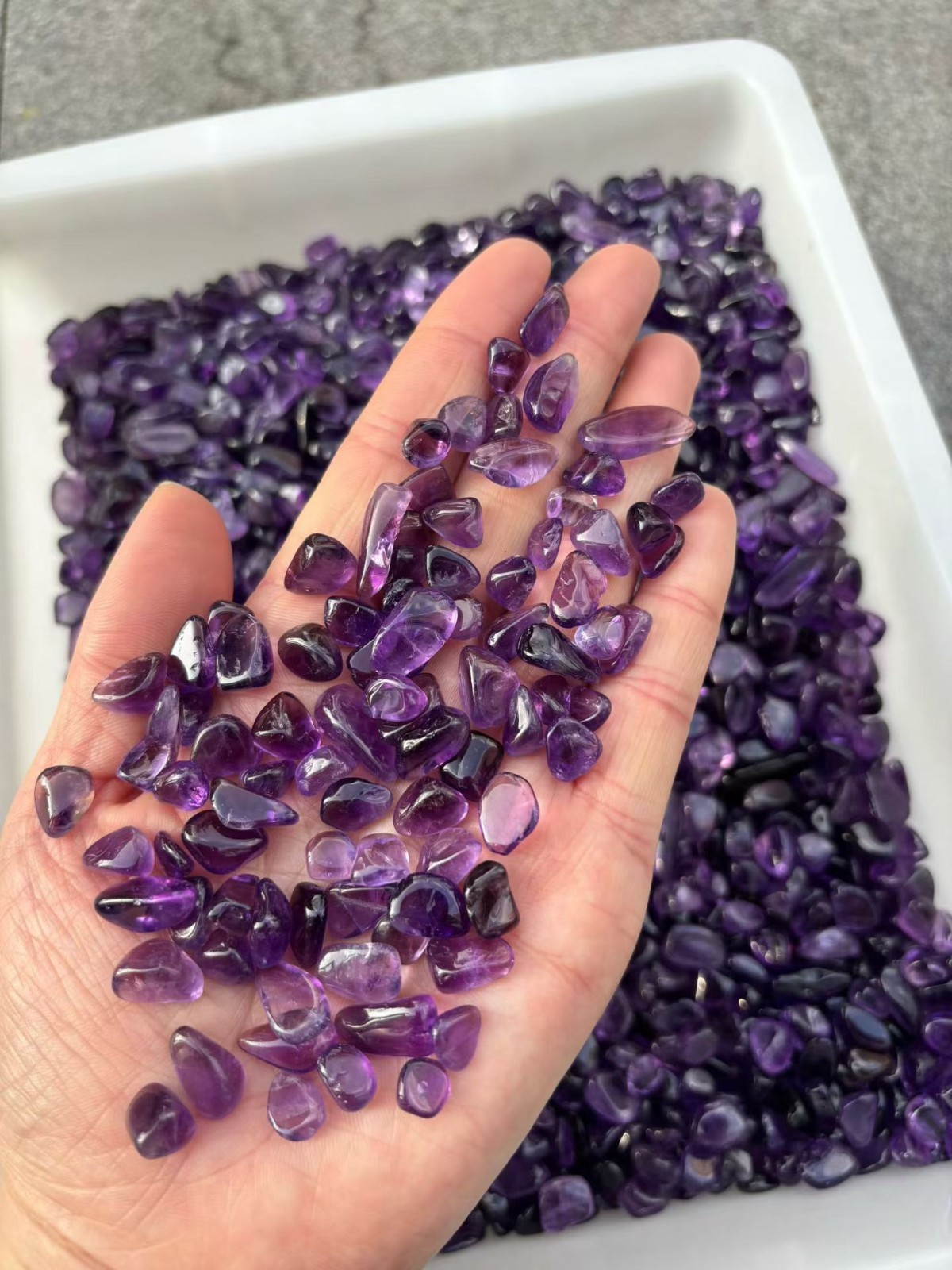 Bulk Natural Amethyst Tumbled Chips Purple Healing Crystal Gravel Chakra 5-7mm