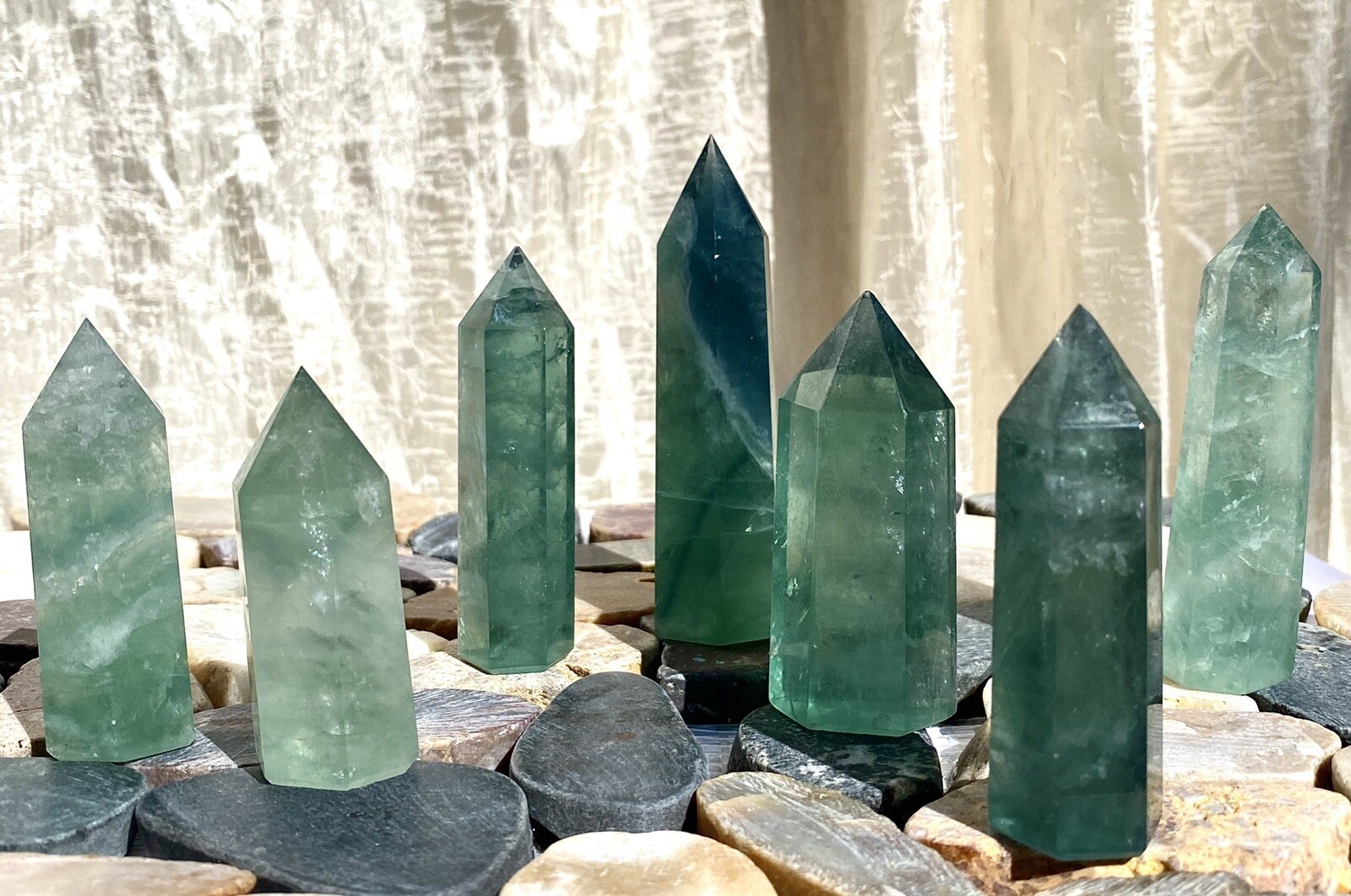 Wholesale Lot 1 Lb Green Fluorite Obelisk Tower Point Crystal Natural Energy