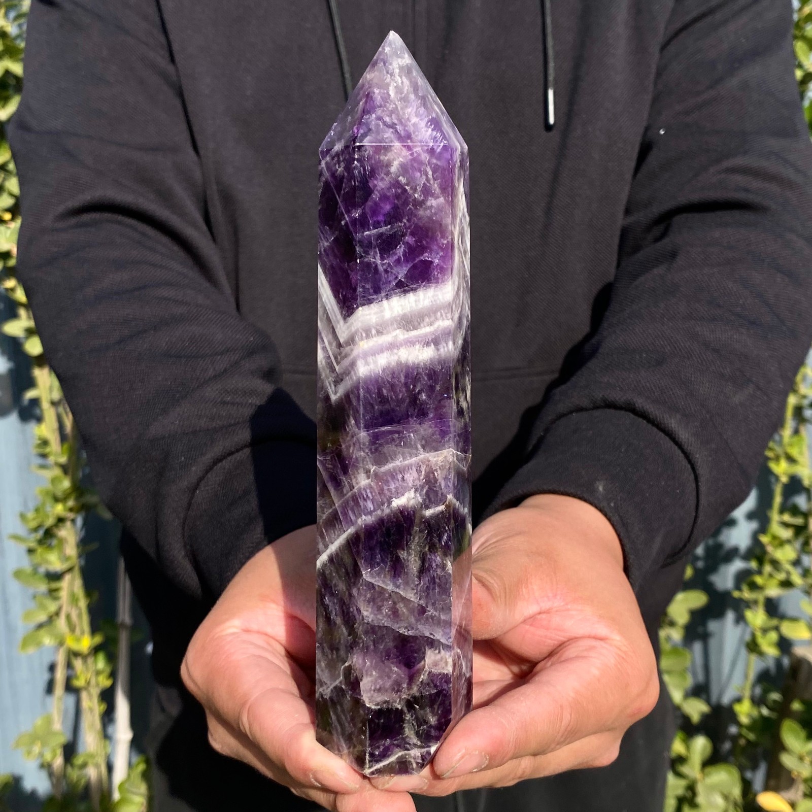 1.16LB Natural Dream Amethyst Crystal Column Magic Wand Obelisk Point Healing