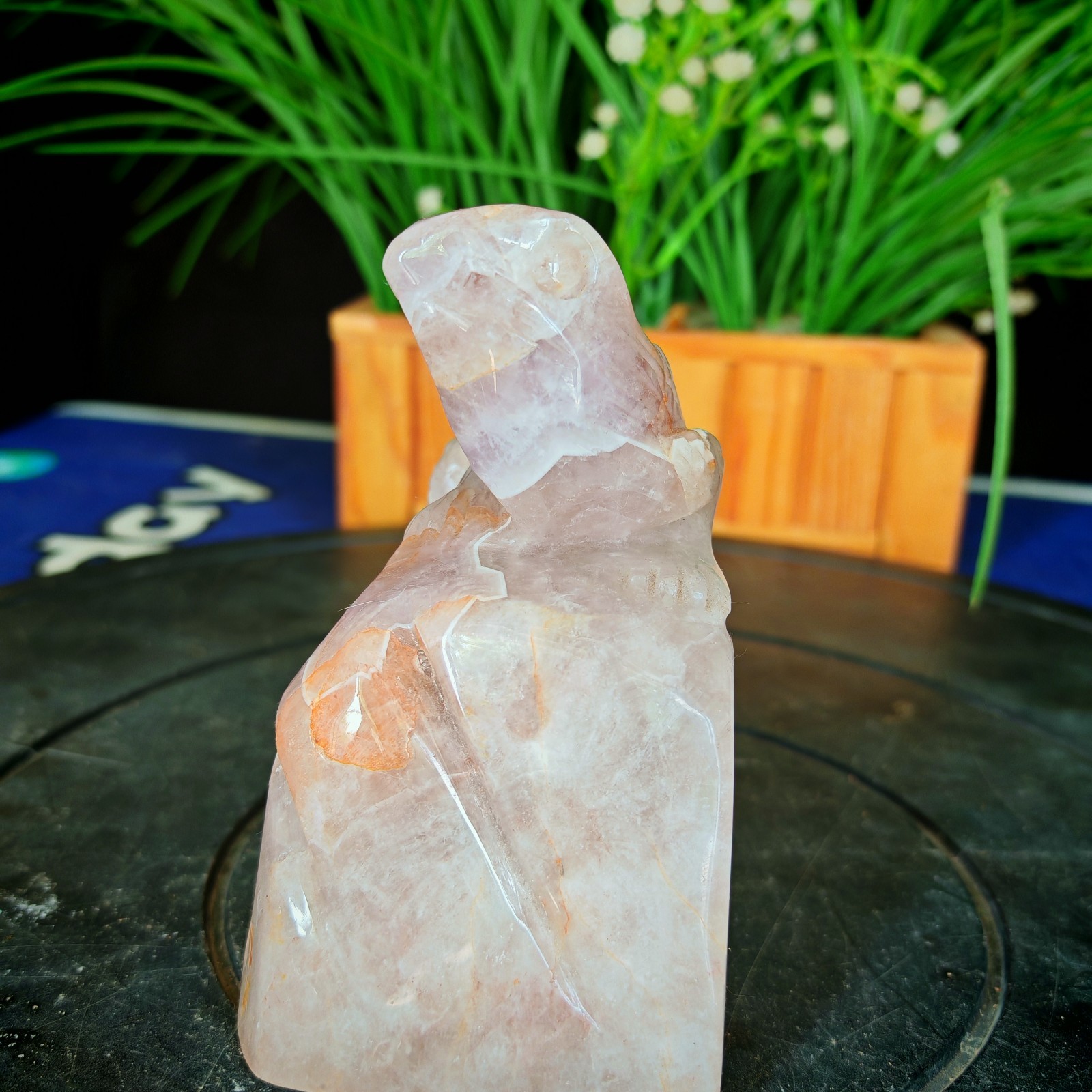2.31LB Natural Crystal Purple Agate Carved Lizard Reptile & Crystal Lovers