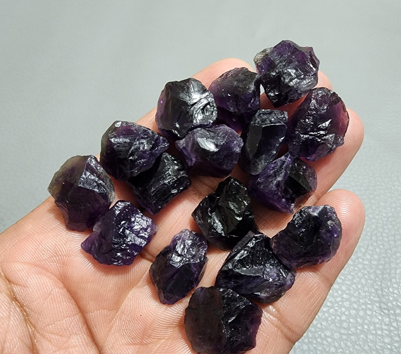 16 Pcs Wonderful Purple Amethyst Rough Gemstone Raw Size 18-20 MM Crystal Stone