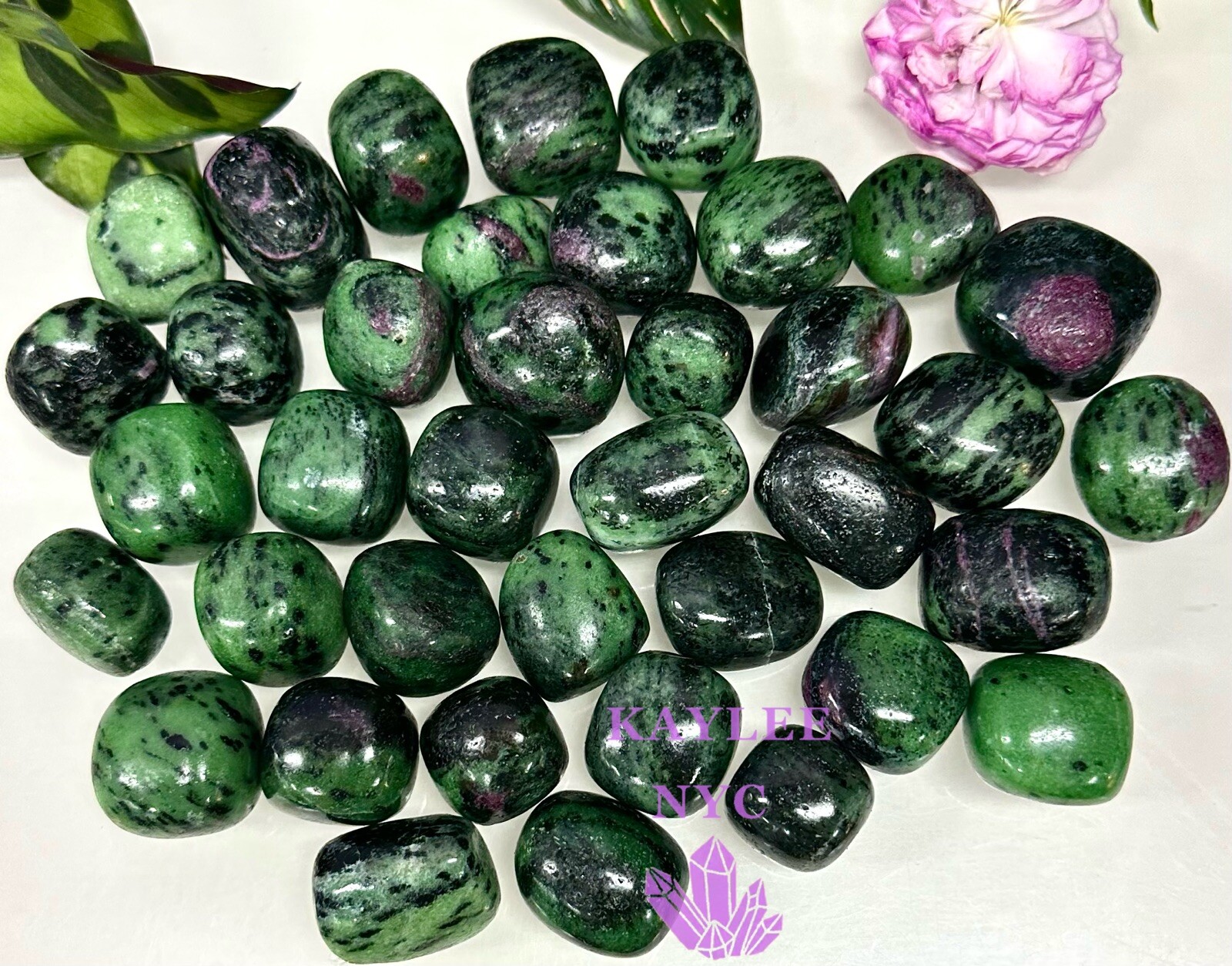 Wholesale Lot 2 Lbs Natural Ruby Zoisite Tumble Healing Energy
