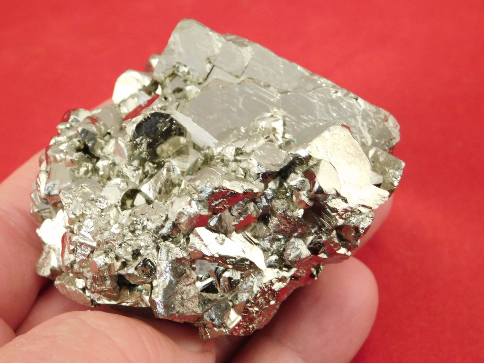 Larger! Nice and 100% Natural Pyrite CUBE Cluster Huanzala Mine Peru 326gr