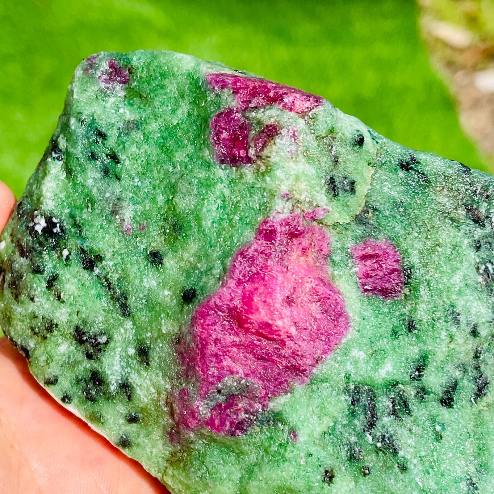 1.11lb Natural Ruby Zoisite Quartz Crystal Gemstone Rough Mineral Specimen