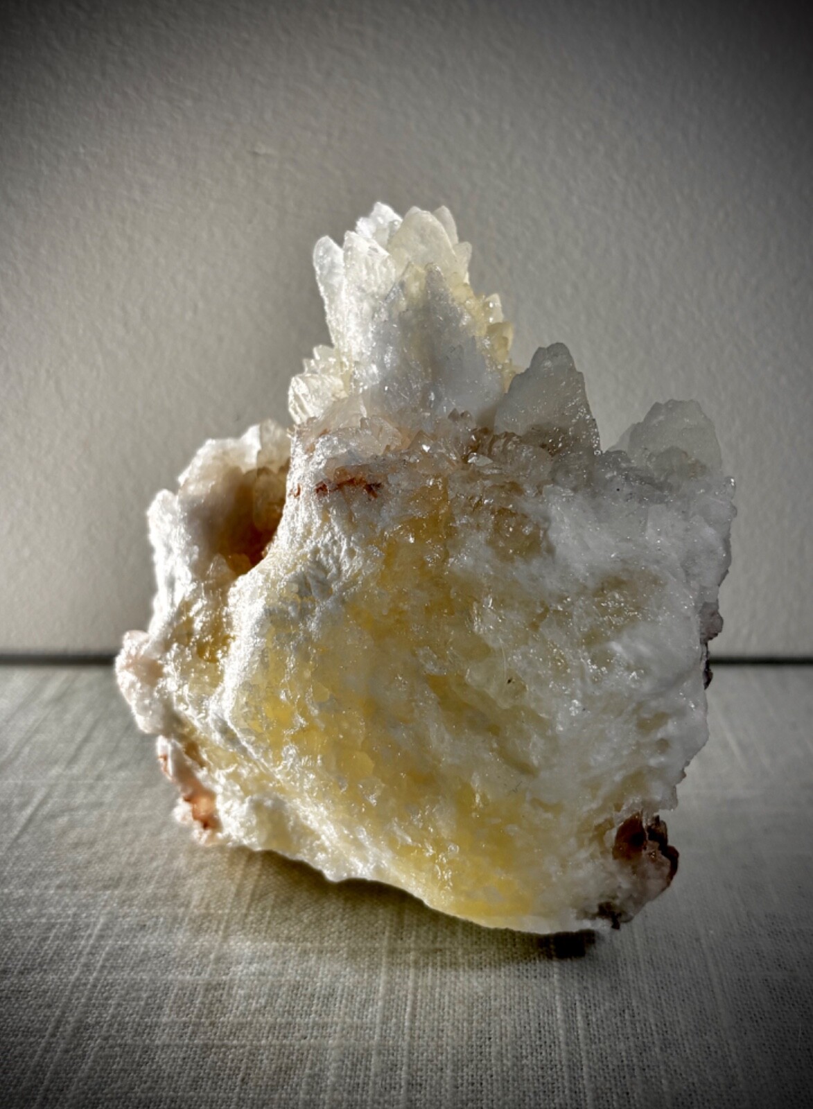 CALCITE CRYSTAL CLUSTER on QUARTZ SPECIMEN MULTI COLOR