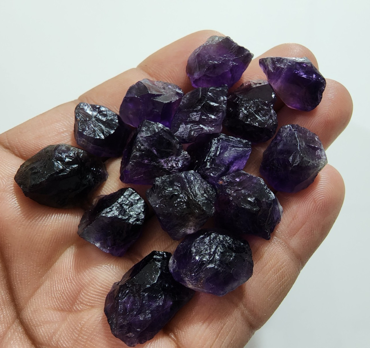15 Pcs Beautiful Purple Amethyst Rough Gemstone Chunks Size 16-20 MM Loose Rough