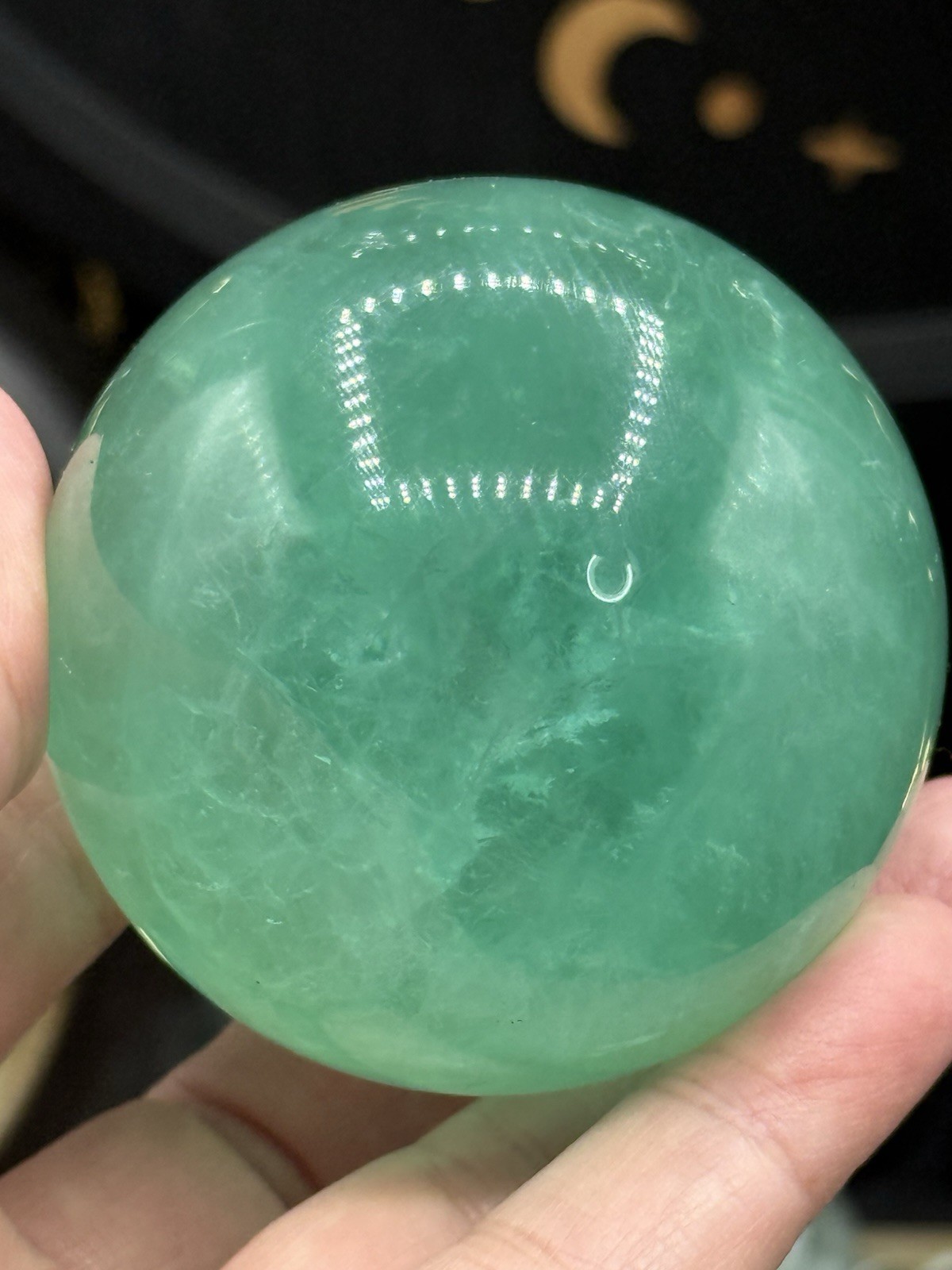 Natural Green Fluorite Sphere 56.5mm 300g uv Free ship