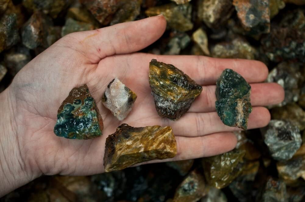1/2 lb Sea Jasper Rough Stones – Natural Crystal Mineral Rock Specimens Tumbling