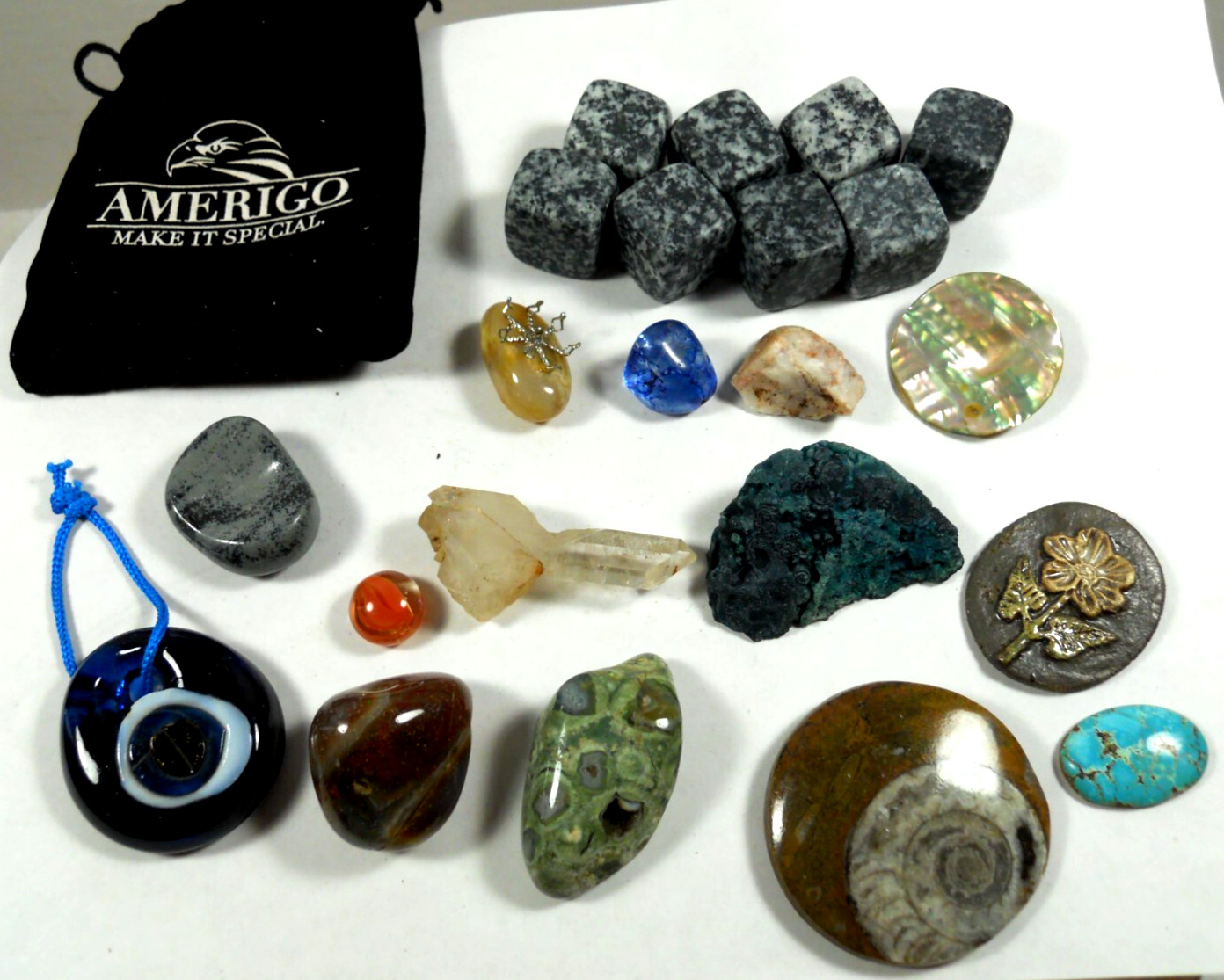 mixed lot raw polished stones rocks gemstones crystals glass ceramic specimens