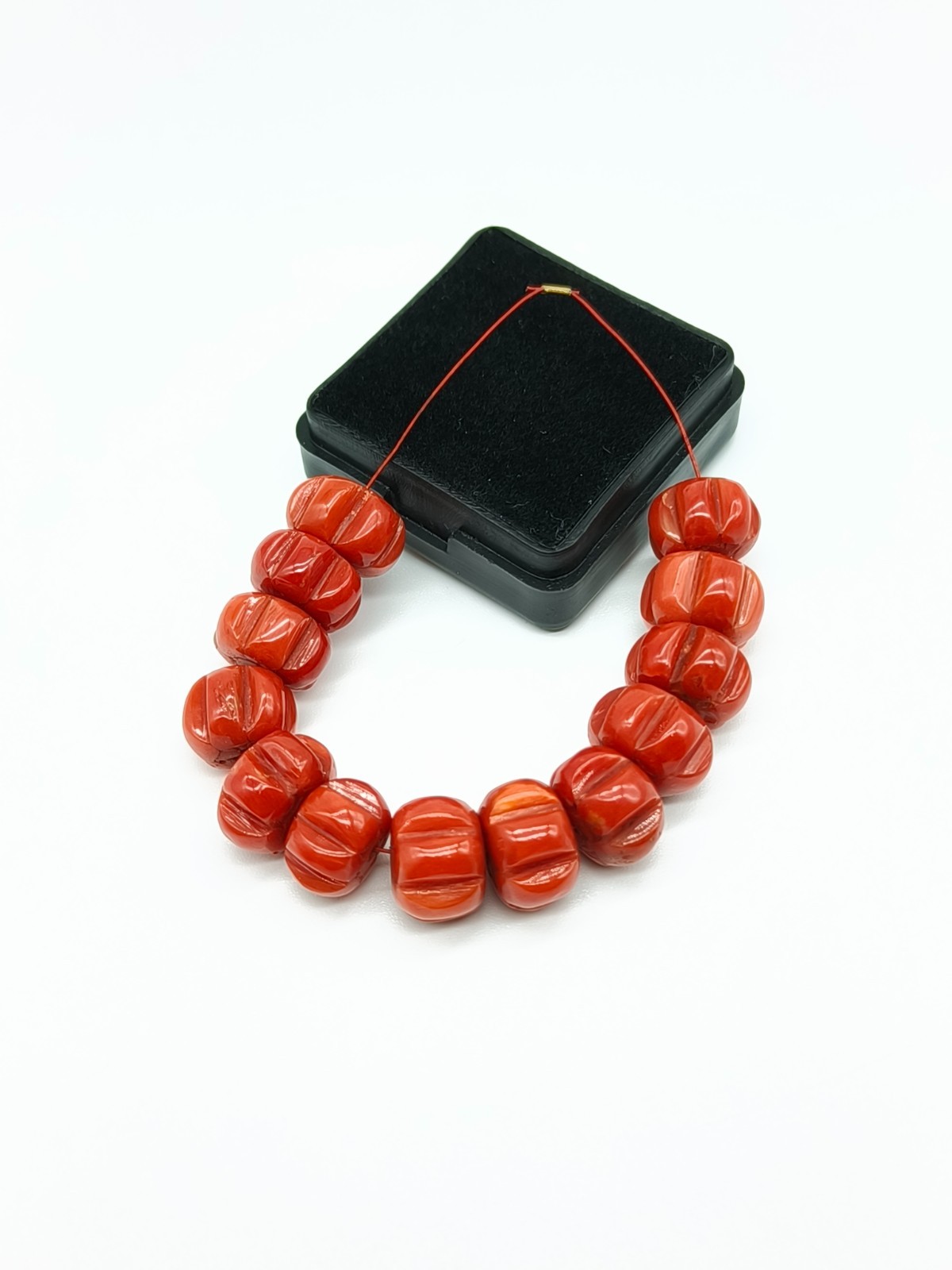 Genuine Red Coral Melon Shape Beads New Arrival Gemstone For Making Jewelry