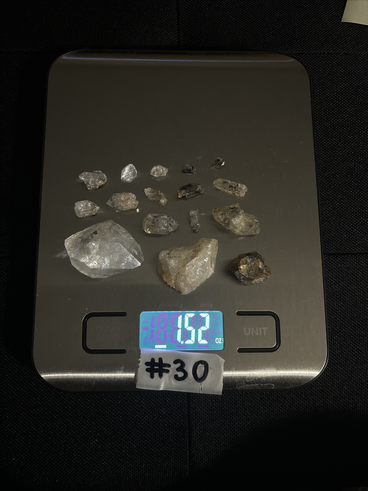 Herkimer Diamond Quartz Crystals Mixed Lot 16pc 1.52oz Combined