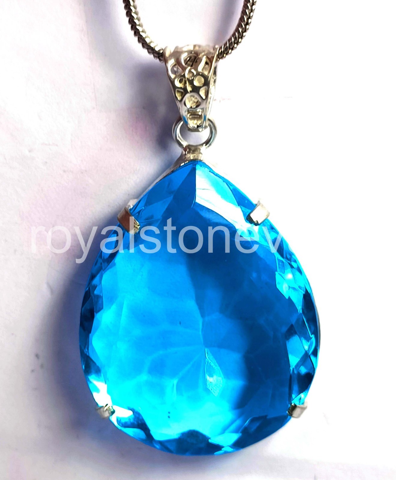 101.5 Ct Natural Tourmaline Pear Shape Pendant 925 Silver Free Chain IGL 6AHX