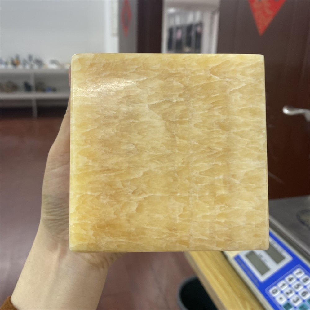 3.1LB 3.1″Natural A+Calcite Cube Statue Crystal Reiki Square Heal Table Decor