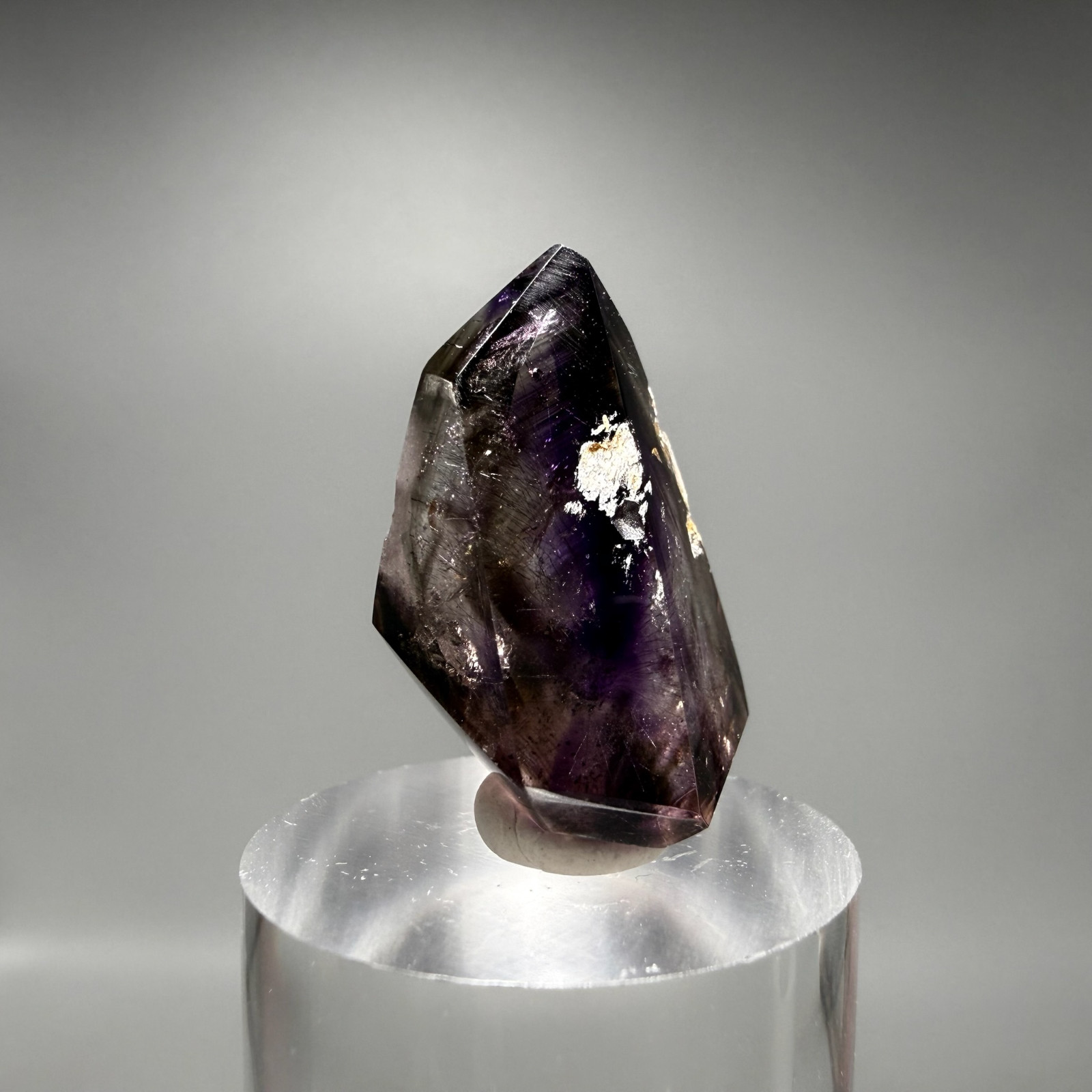 2 Moving Bubbles! RARE White Phantom Grape Jelly Elestial Smoky Amethyst Enhydro